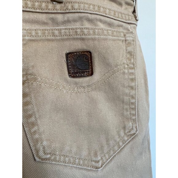 Carhartt Mens Beige DenimPants Size 42X34 Relaxed Fit Durable Workwear Made In U - Picture 3 of 5